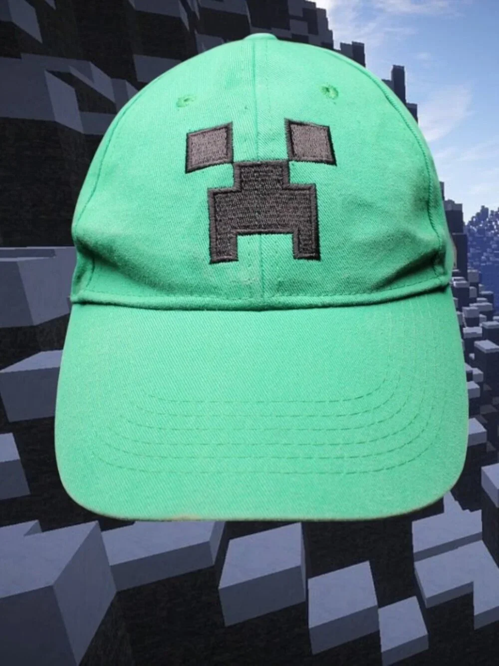 Jinx Minecraft Creeper Mojang Green Youth Adjustable Snap Baseball Cap Hat